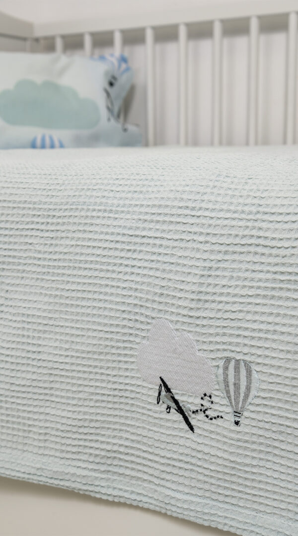 Carpet Strom DM - Naf Naf Little Ballons 305 - Blue βρεφική πικέ κουβέρτα