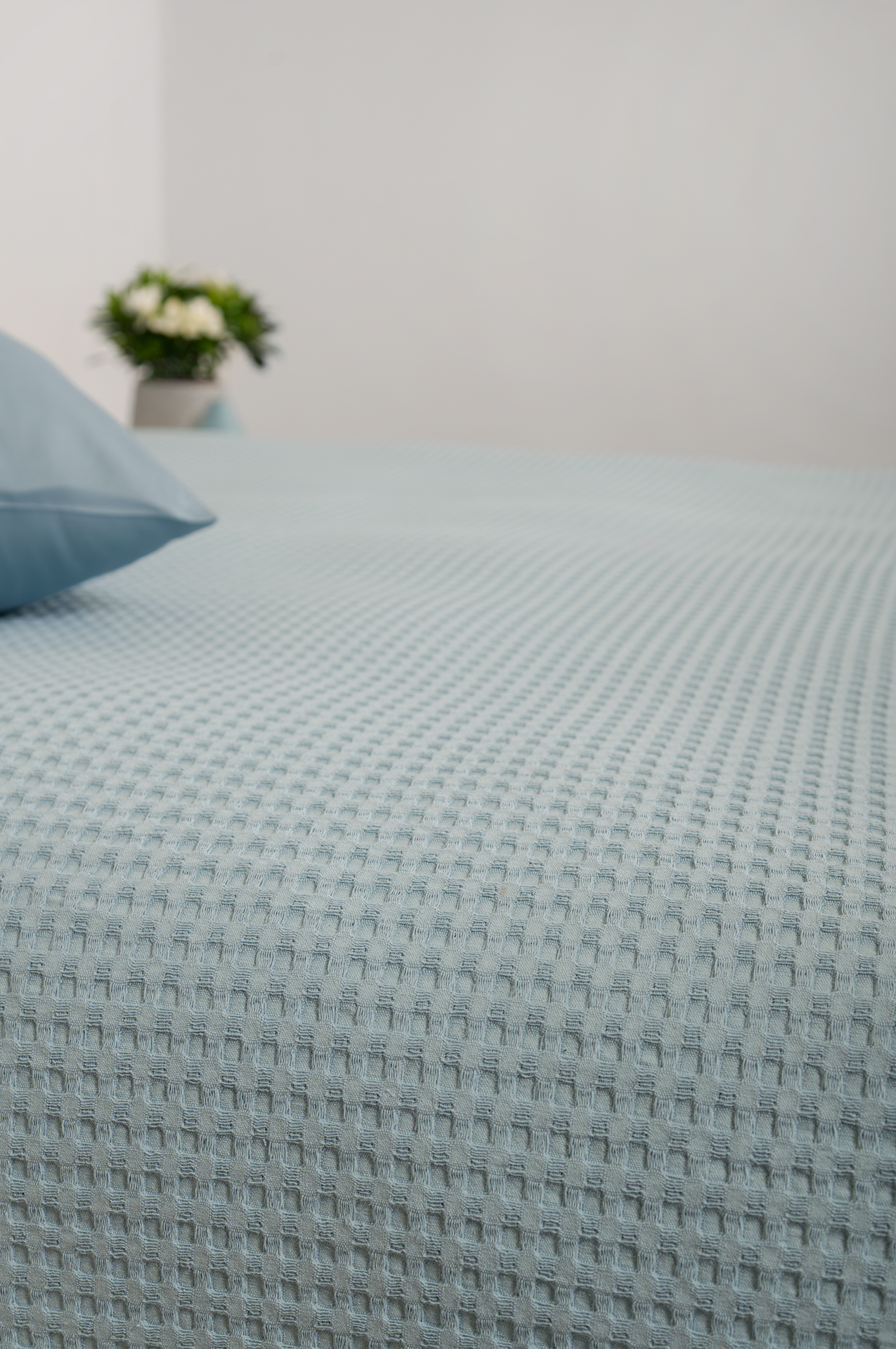 Carpet Strom DM - Κουβέρτα ΠΙΚΕ NAF NAF Cotton Waffle Pique Angel Blue